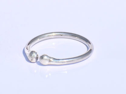 Minimalist Open Ring, Beads Ring, 925 Silver Ring, Handmade Ring, Dainty Silver Ring, Stacking Ring, Adjustable Silver Ring, Valentine Gift