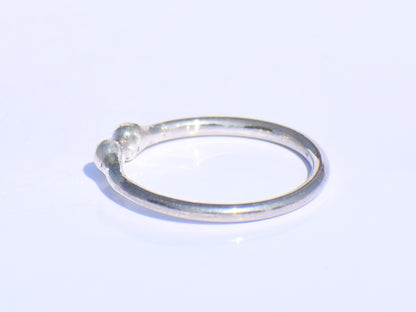 Minimalist Open Ring, Beads Ring, 925 Silver Ring, Handmade Ring, Dainty Silver Ring, Stacking Ring, Adjustable Silver Ring, Valentine Gift