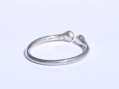 Minimalist Open Ring, Beads Ring, 925 Silver Ring, Handmade Ring, Dainty Silver Ring, Stacking Ring, Adjustable Silver Ring, Valentine Gift