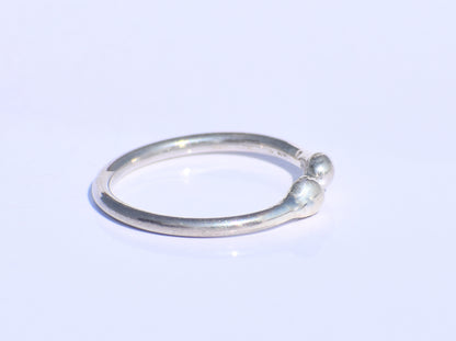 Minimalist Open Ring, Beads Ring, 925 Silver Ring, Handmade Ring, Dainty Silver Ring, Stacking Ring, Adjustable Silver Ring, Valentine Gift