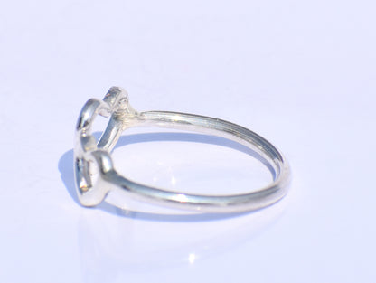 Silver Heart Ring, Double Heart Ring, 925 Silver Ring, Handmade Ring, Statement Ring, Delicate Fine Jewelry, Stacking Ring, Heart Jewellery