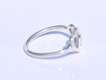 Silver Heart Ring, Double Heart Ring, 925 Silver Ring, Handmade Ring, Statement Ring, Delicate Fine Jewelry, Stacking Ring, Heart Jewellery