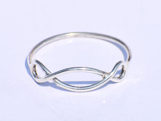 Silver Infinity Ring, Silver Hollow Ring, Handmade Ring, 925 Sterling Silver Ring, Stacking Ring, Bohemian Jewelry, Unisex Jewelry, Gift Her