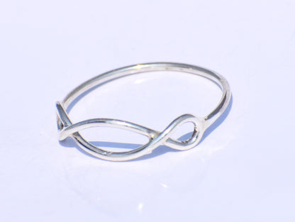 Silver Infinity Ring, Silver Hollow Ring, Handmade Ring, 925 Sterling Silver Ring, Stacking Ring, Bohemian Jewelry, Unisex Jewelry, Gift Her