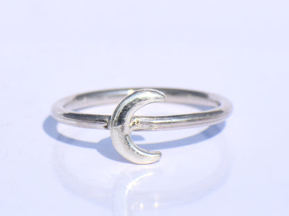 Crescent Moon Ring, 925 Sterling Silver Ring, Minimalist Ring, Silver Moon Ring, Handmade Ring, Unisex Jewelry, Promise Ring, Gift For Women