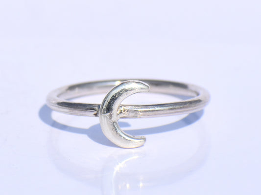 Crescent Moon Ring, 925 Sterling Silver Ring, Minimalist Ring, Silver Moon Ring, Handmade Ring, Unisex Jewelry, Promise Ring, Gift For Women