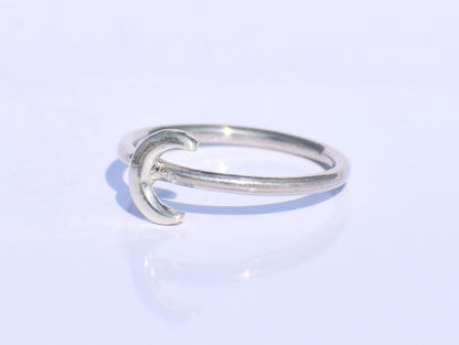 Crescent Moon Ring, 925 Sterling Silver Ring, Minimalist Ring, Silver Moon Ring, Handmade Ring, Unisex Jewelry, Promise Ring, Gift For Women