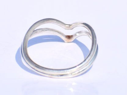 Silver Chevron Ring, Silver Thumb Ring, Minimalist Ring, Simple Ring, Knuckle Ring, Double V Ring, Stacking Ring, Midi Ring, Knuckle Ring