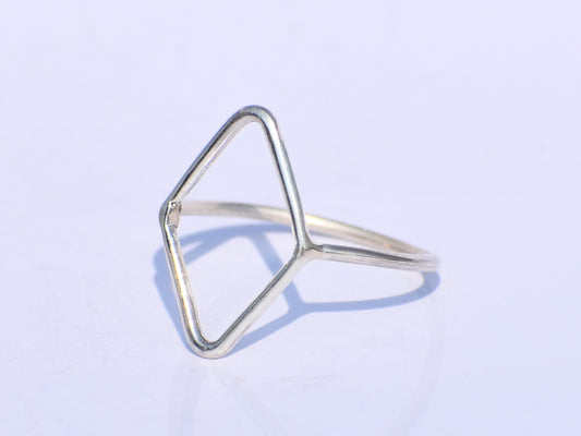 Silver Hollow Ring, Silver Rhombus Ring, Handmade Ring, 925 Silver Ring, Thin Silver Ring, Knuckle Ring, Fidget Ring, Chunky Ring, Gift Item
