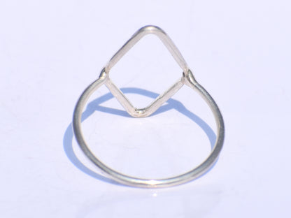 Silver Hollow Ring, Silver Rhombus Ring, Handmade Ring, 925 Silver Ring, Thin Silver Ring, Knuckle Ring, Fidget Ring, Chunky Ring, Gift Item
