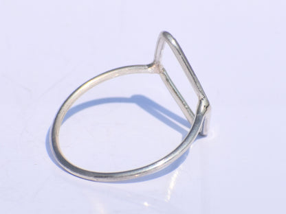 Silver Hollow Ring, Silver Rhombus Ring, Handmade Ring, 925 Silver Ring, Thin Silver Ring, Knuckle Ring, Fidget Ring, Chunky Ring, Gift Item