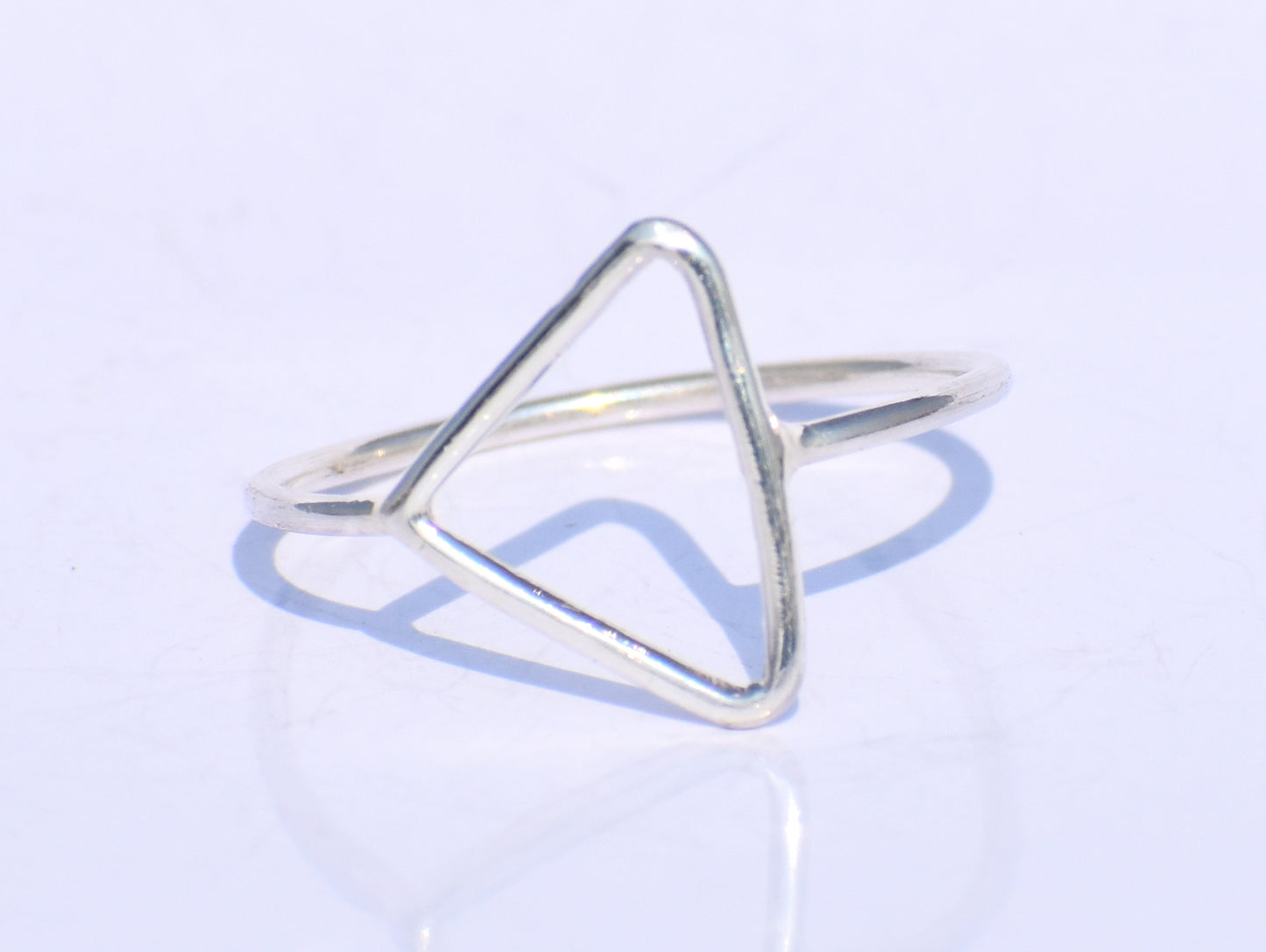 Silver Hollow Ring, Silver Triangle Ring, Silver Geometric Ring, Handmade Ring, 925 Sterling Silver Ring, Silver Dainty Ring, Ring For Women
