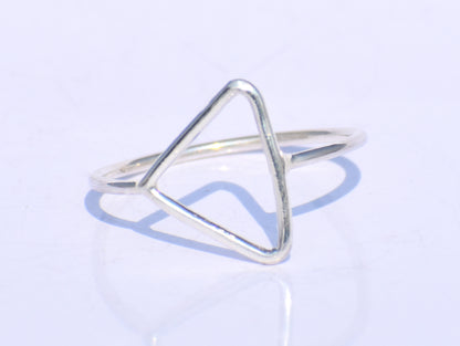 Silver Hollow Ring, Silver Triangle Ring, Silver Geometric Ring, Handmade Ring, 925 Sterling Silver Ring, Silver Dainty Ring, Ring For Women