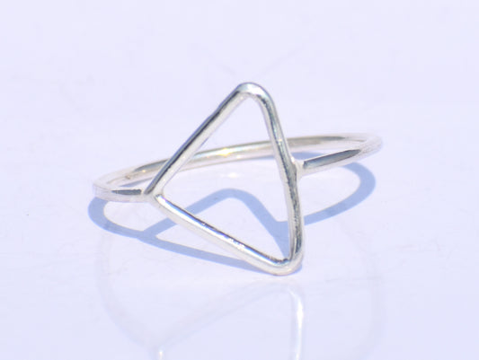 Silver Hollow Ring, Silver Triangle Ring, Silver Geometric Ring, Handmade Ring, 925 Sterling Silver Ring, Silver Dainty Ring, Ring For Women