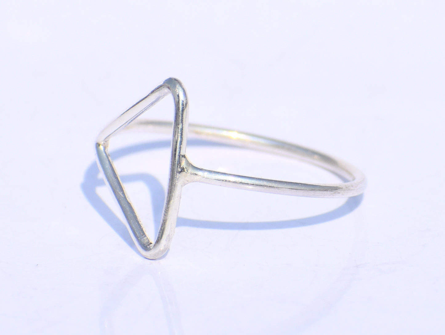 Silver Hollow Ring, Silver Triangle Ring, Silver Geometric Ring, Handmade Ring, 925 Sterling Silver Ring, Silver Dainty Ring, Ring For Women