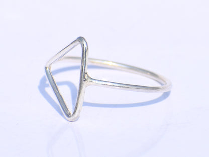 Silver Hollow Ring, Silver Triangle Ring, Silver Geometric Ring, Handmade Ring, 925 Sterling Silver Ring, Silver Dainty Ring, Ring For Women