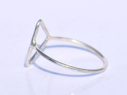 Silver Hollow Ring, Silver Triangle Ring, Silver Geometric Ring, Handmade Ring, 925 Sterling Silver Ring, Silver Dainty Ring, Ring For Women