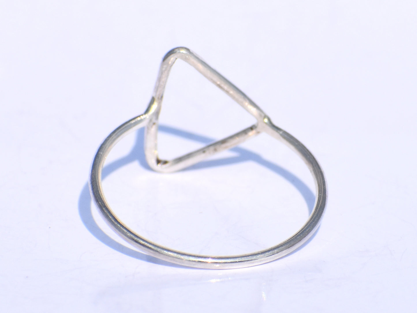 Silver Hollow Ring, Silver Triangle Ring, Silver Geometric Ring, Handmade Ring, 925 Sterling Silver Ring, Silver Dainty Ring, Ring For Women