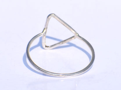 Silver Hollow Ring, Silver Triangle Ring, Silver Geometric Ring, Handmade Ring, 925 Sterling Silver Ring, Silver Dainty Ring, Ring For Women