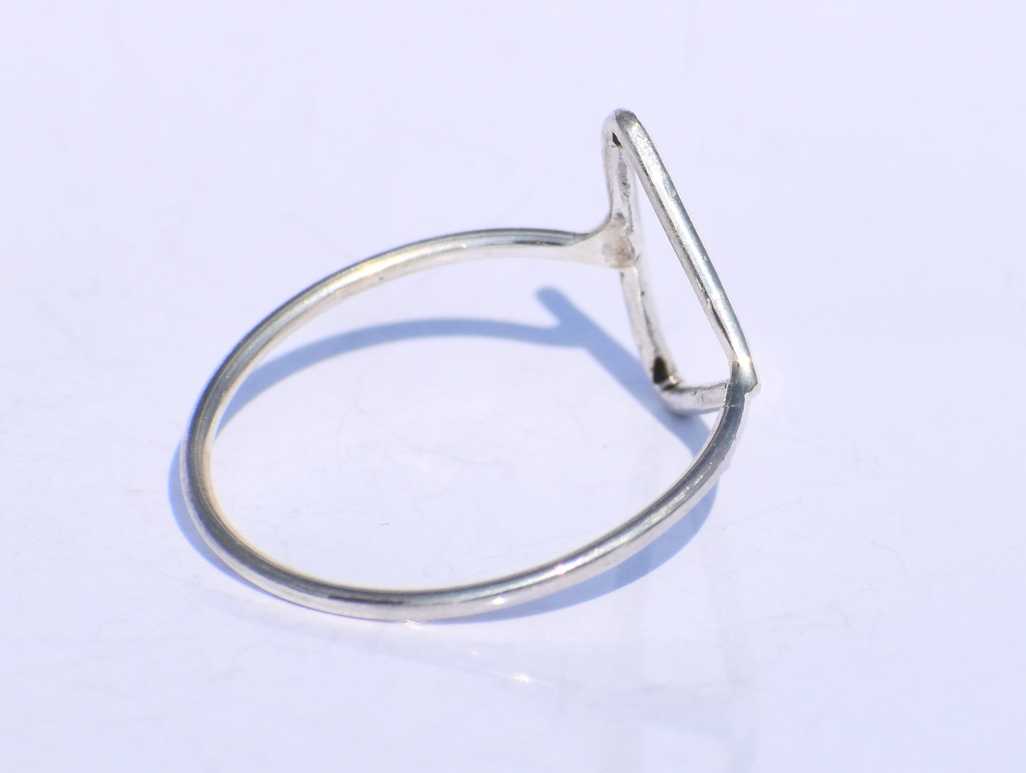 Silver Hollow Ring, Silver Triangle Ring, Silver Geometric Ring, Handmade Ring, 925 Sterling Silver Ring, Silver Dainty Ring, Ring For Women