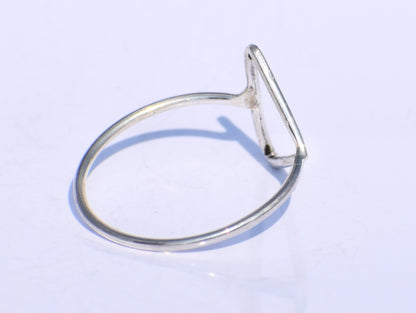 Silver Hollow Ring, Silver Triangle Ring, Silver Geometric Ring, Handmade Ring, 925 Sterling Silver Ring, Silver Dainty Ring, Ring For Women