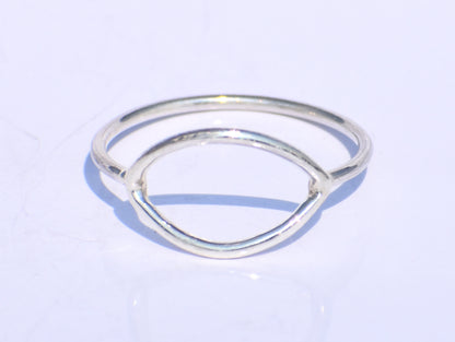 Silver Hollow Ring, Thin Silver Ring, Handmade Ring, Unisex Jewelry, 925 Sterling Silver Ring, Silver Knuckle Ring, Promise Ring, Boho Gift