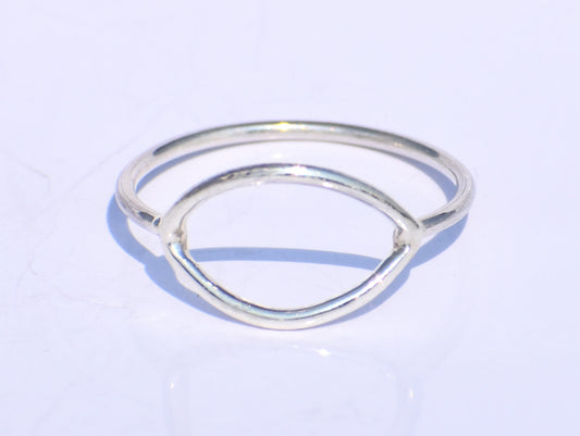 Silver Hollow Ring, Thin Silver Ring, Handmade Ring, Unisex Jewelry, 925 Sterling Silver Ring, Silver Knuckle Ring, Promise Ring, Boho Gift