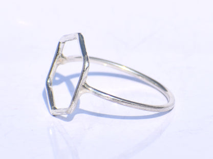 Silver Geometric Ring, Silver Hollow Ring, Handmade Ring, 925 Silver Ring, Chunky Ring, Midi Ring, Stacking Ring, Promise Ring, Gift For Her