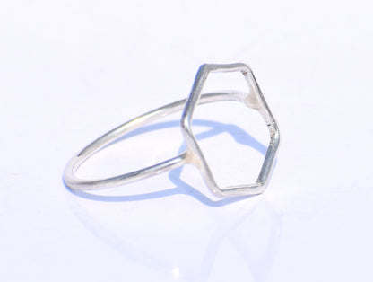 Silver Geometric Ring, Silver Hollow Ring, Handmade Ring, 925 Silver Ring, Chunky Ring, Midi Ring, Stacking Ring, Promise Ring, Gift For Her