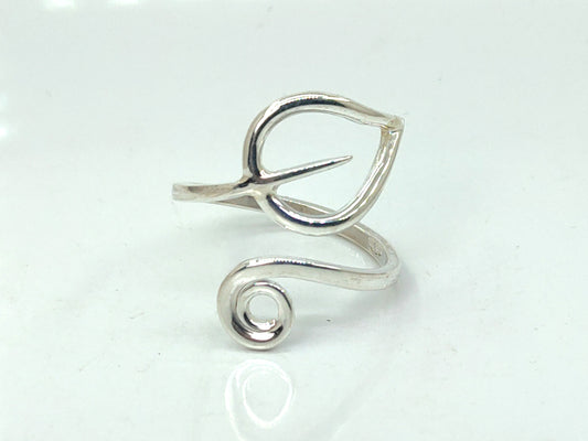 Spiral Ring, Leaf Ring, 925 Silver Ring, Handmade Ring, Stacking Ring, Adjustable Ring, Coil Ring, Midi Ring, Chunky Ring, Wire Ring For Her