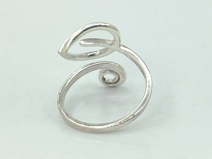 Spiral Ring, Leaf Ring, 925 Silver Ring, Handmade Ring, Stacking Ring, Adjustable Ring, Coil Ring, Midi Ring, Chunky Ring, Wire Ring For Her