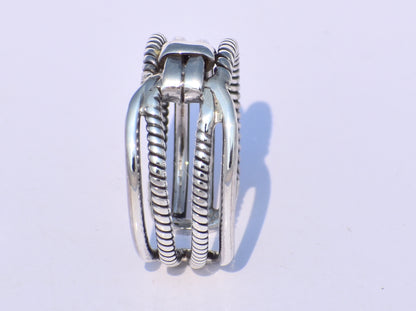 Chunky Band Ring, Statement Band Ring, Handmade Band Ring, 925 Silver Band Ring, Wide Band Ring, Adjustable Band Ring, Silver Valentine Gift