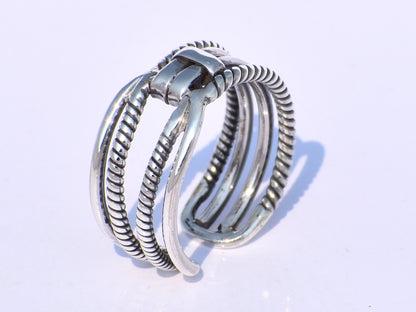 Chunky Band Ring, Statement Band Ring, Handmade Band Ring, 925 Silver Band Ring, Wide Band Ring, Adjustable Band Ring, Silver Valentine Gift