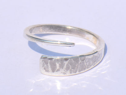 925 Silver Ring, Boho Handmade Ring, Open Silver Ring, Band Ring, Hammered Band Ring, Dainty Silver Ring, Unisex Jewelry, Mother's Day Gift