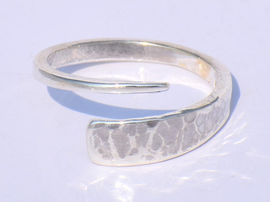 925 Silver Ring, Boho Handmade Ring, Open Silver Ring, Band Ring, Hammered Band Ring, Dainty Silver Ring, Unisex Jewelry, Mother's Day Gift