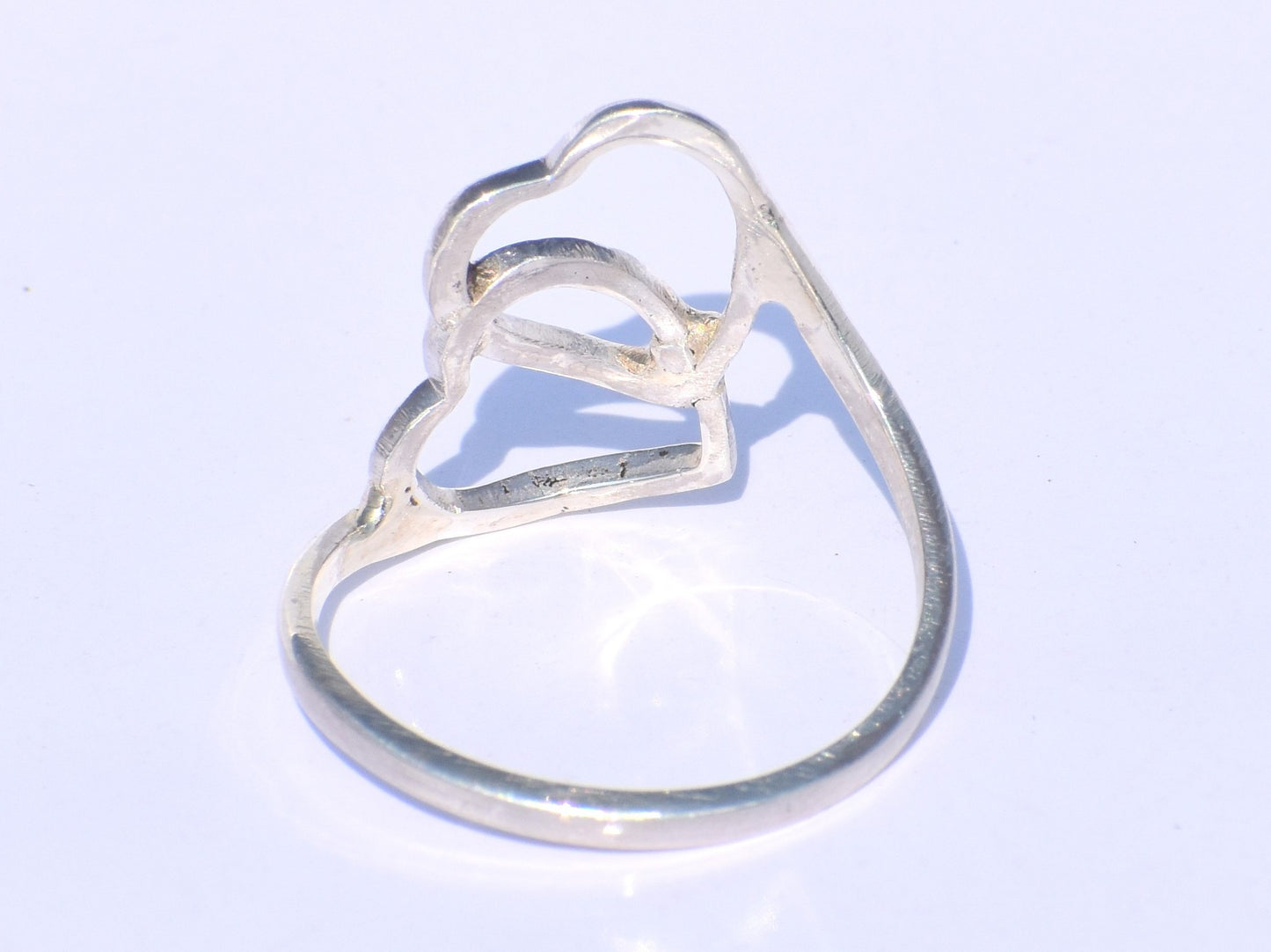 Heart Silver Ring, Double Heart Silver, 925 Silver Ring, Open Heart Ring, Chunky Ring, Statement Ring, Dainty Ring, Woman Gift, Gift For Her