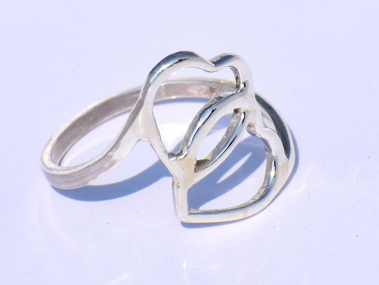 Heart Silver Ring, Double Heart Silver, 925 Silver Ring, Open Heart Ring, Chunky Ring, Statement Ring, Dainty Ring, Woman Gift, Gift For Her