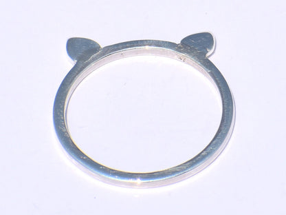 Silver Cat Ring, Animal Ring, Cat Ear Ring, Minimal Ring, Stacking Ring, Sterling Silver Cat Ring, Cat Lover Ring, kitten ring, Gift For Her