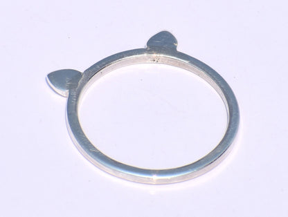 Silver Cat Ring, Animal Ring, Cat Ear Ring, Minimal Ring, Stacking Ring, Sterling Silver Cat Ring, Cat Lover Ring, kitten ring, Gift For Her