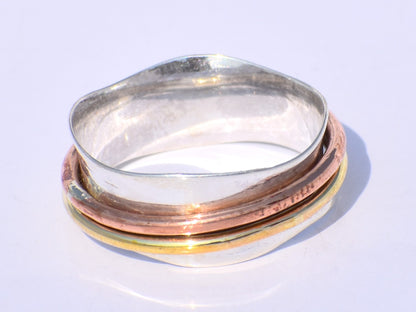 Boho Spinner Ring, Women Ring, Sterling Silver Ring, Silver Spinner Ring, Women Meditation Ring, Anxiety Ring, Thumb Ring, Anniversary Gift