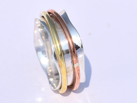 Boho Spinner Ring, Women Ring, Sterling Silver Ring, Silver Spinner Ring, Women Meditation Ring, Anxiety Ring, Thumb Ring, Anniversary Gift
