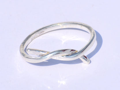 Knot Ring, Silver Rope Ring, Handmade Ring, 925 Sterling Ring, Silver Knuckle Ring, Statement Ring, Boho Ring, Silver Slim Ring,Gift For Her