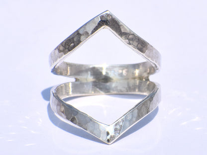Chevron Ring, Handmade Ring, 925 Silver Ring, Band Ring, Hollow Ring, 925 Silver Ring, Chunky Ring, Unisex Ring, Hammered Ring, Gift For Her