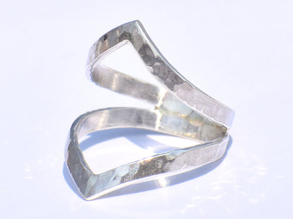 Chevron Ring, Handmade Ring, 925 Silver Ring, Band Ring, Hollow Ring, 925 Silver Ring, Chunky Ring, Unisex Ring, Hammered Ring, Gift For Her