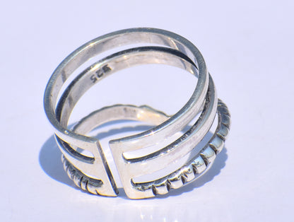 Silver Band Ring, Handmade Ring, Chevron Ring, 925 Silver Ring, Minimalist Ring, Bohemian Ring, Gift For Her, Triple Band Ring, Trinity Ring