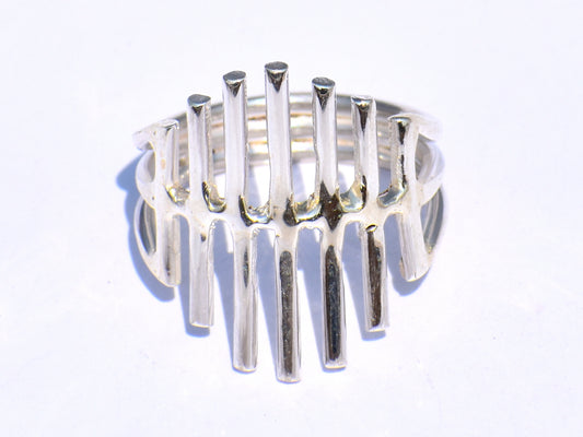 Silver Bar Ring, Crown Ring, Handmade Ring, 925 Sterling Silver Ring, Fidget Ring, Chunky Ring, Best Friend Gift, Statement Ring, Gift Ring