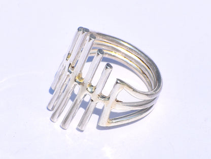 Silver Bar Ring, Crown Ring, Handmade Ring, 925 Sterling Silver Ring, Fidget Ring, Chunky Ring, Best Friend Gift, Statement Ring, Gift Ring