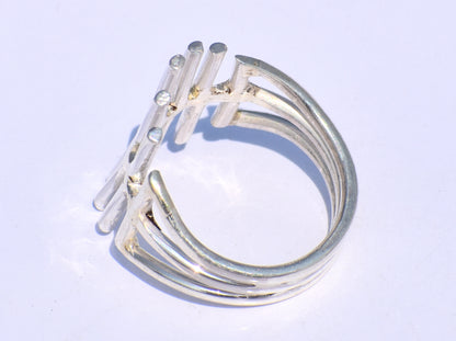 Silver Bar Ring, Crown Ring, Handmade Ring, 925 Sterling Silver Ring, Fidget Ring, Chunky Ring, Best Friend Gift, Statement Ring, Gift Ring