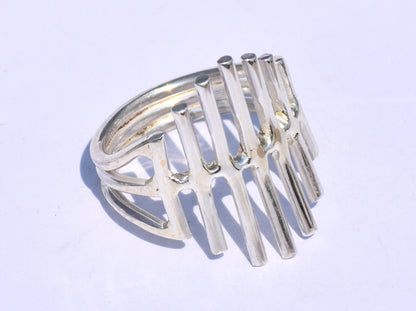 Silver Bar Ring, Crown Ring, Handmade Ring, 925 Sterling Silver Ring, Fidget Ring, Chunky Ring, Best Friend Gift, Statement Ring, Gift Ring
