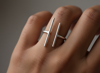 Minimalist Bar Ring – 925 Sterling Silver